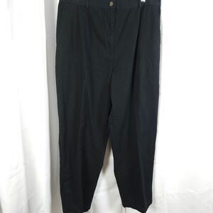 LL Bean Womens 18 Black Elastic Waist Stretch High Rise Waist Chino Khaki Pants